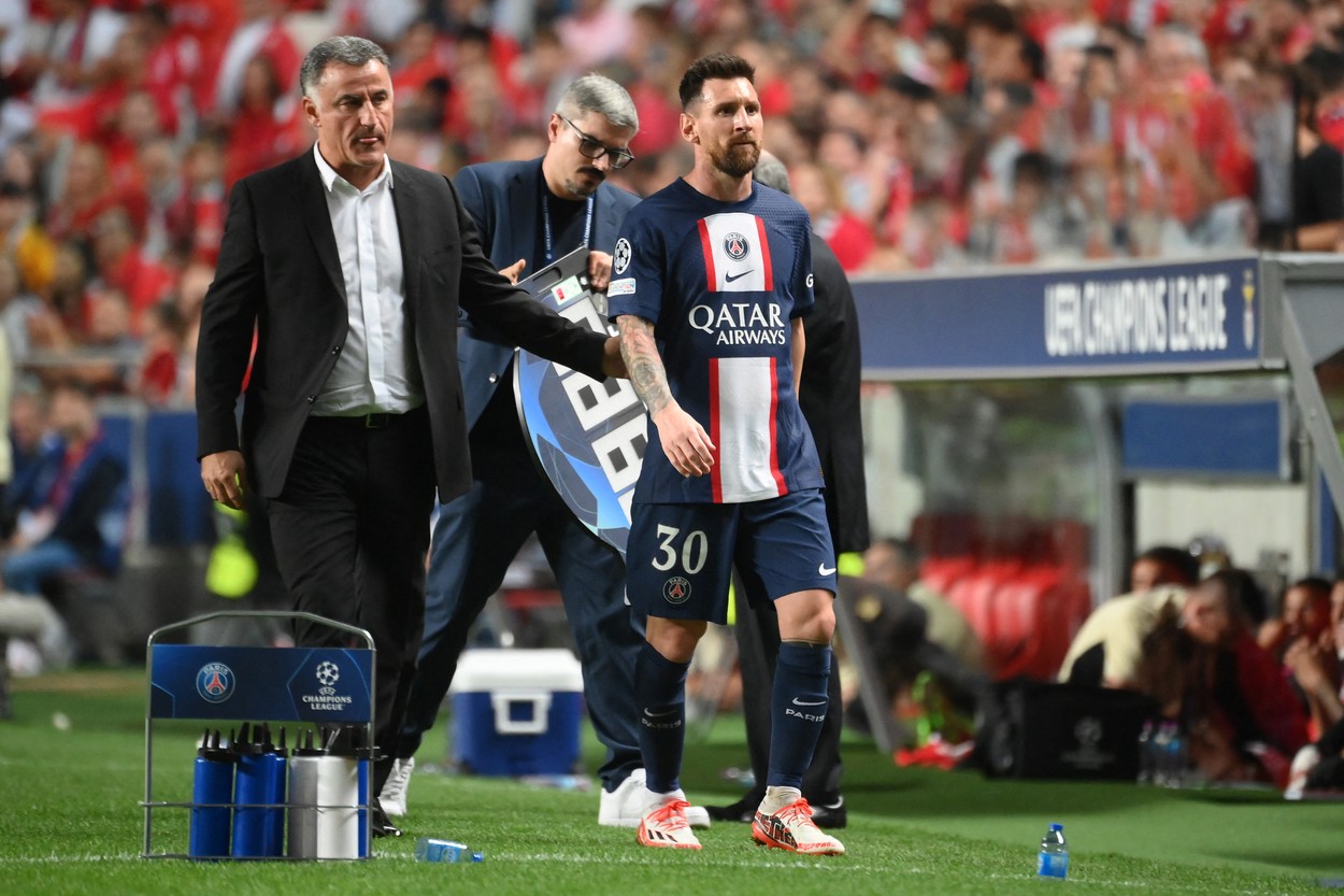 Christophe Galtier, la picioarele lui Leo Messi, după Ajaccio - PSG 0-3: E cel mai bun din istorie