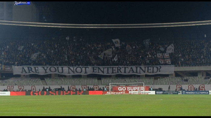 Atmosferă senzațională la partida dintre U Cluj și CFR Cluj / Foto: Captură Digi Sport