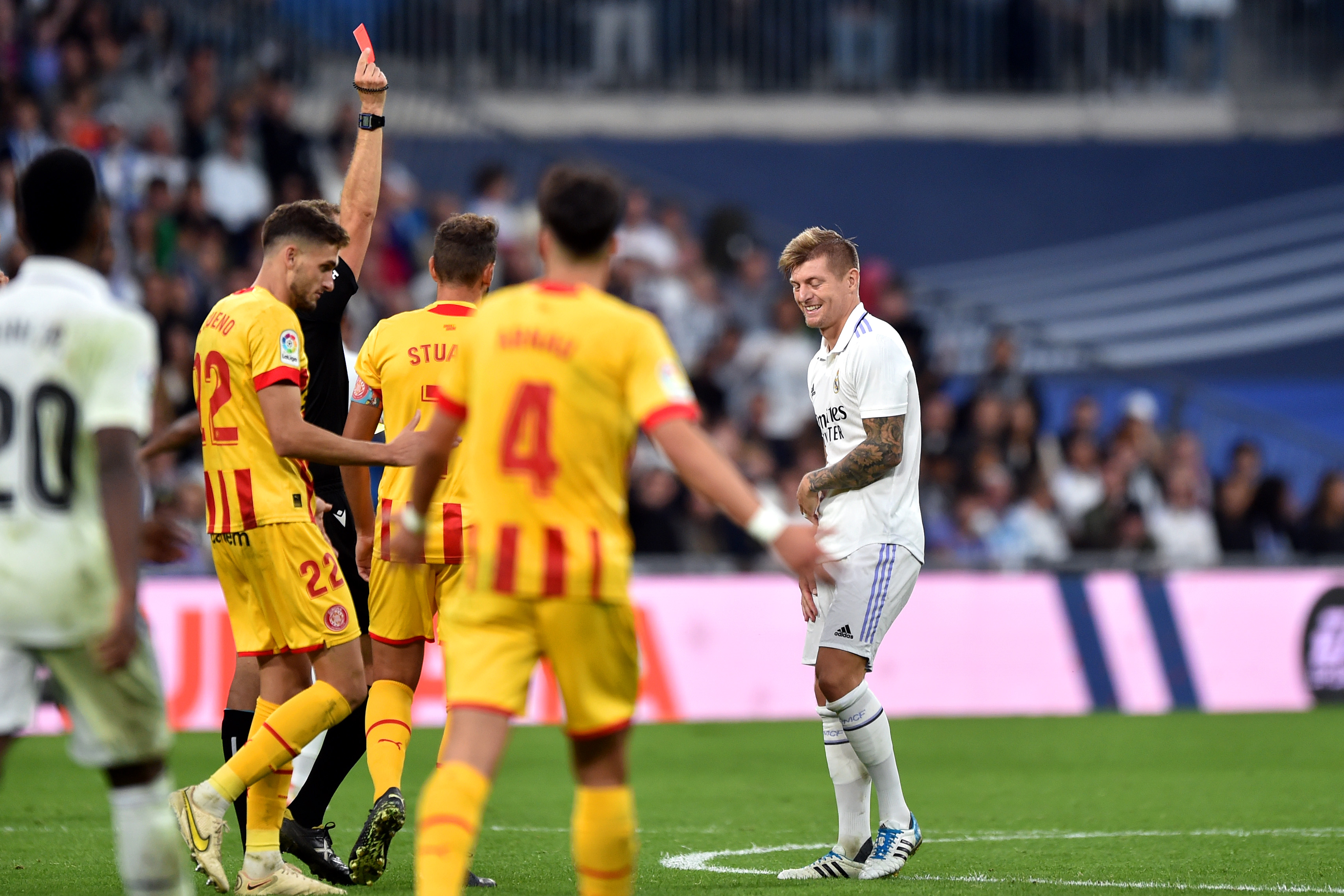 Toni Kroos a luat primul cartonaș roșu din carieră la 32 de ani, în al 753-lea meci jucat la seniori!