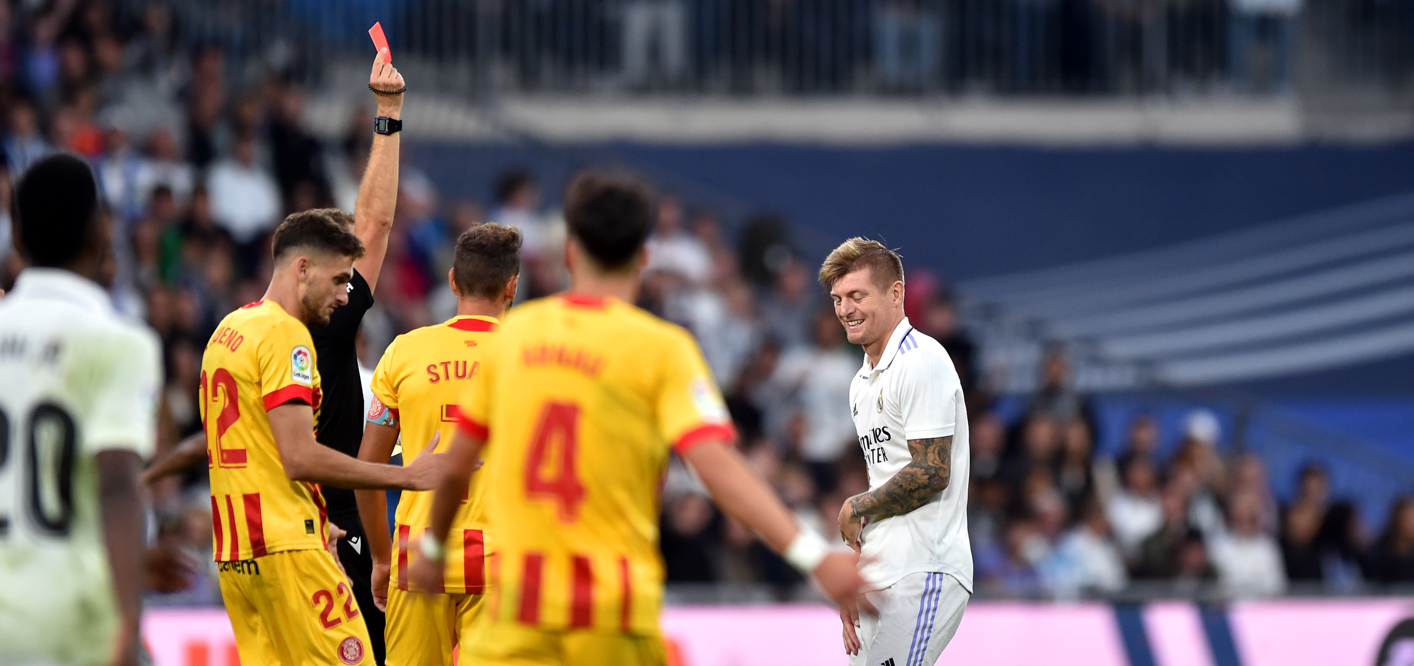 Toni Kroos a luat primul cartonaș roșu din carieră la 32 de ani, în al 753-lea meci jucat la seniori!