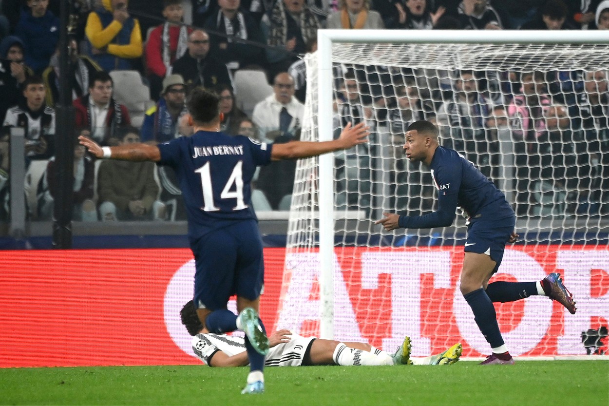 Kylian Mbappe, gol de excepție în Juventus - PSG. Francezul a râs de mai mulți adversari