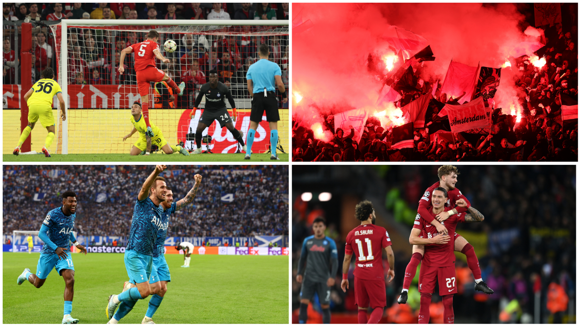 Liverpool - Napoli 2-0, Bayern - Inter 2-0, Marseille - Tottenham 1-2, într-un meci dramatic. Porto - Atletico 2-1, Plzen - Barcelona 2-4