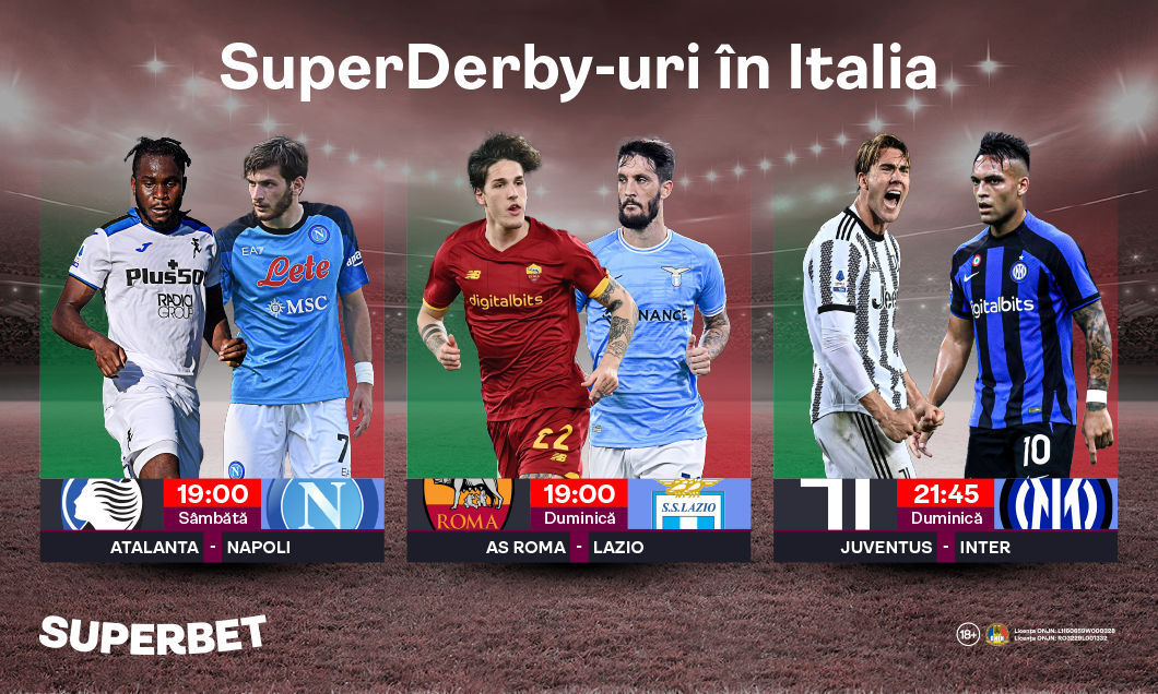 (P) Etapă de foc în Serie A: SuperCote pentru derby-urile din Calcio