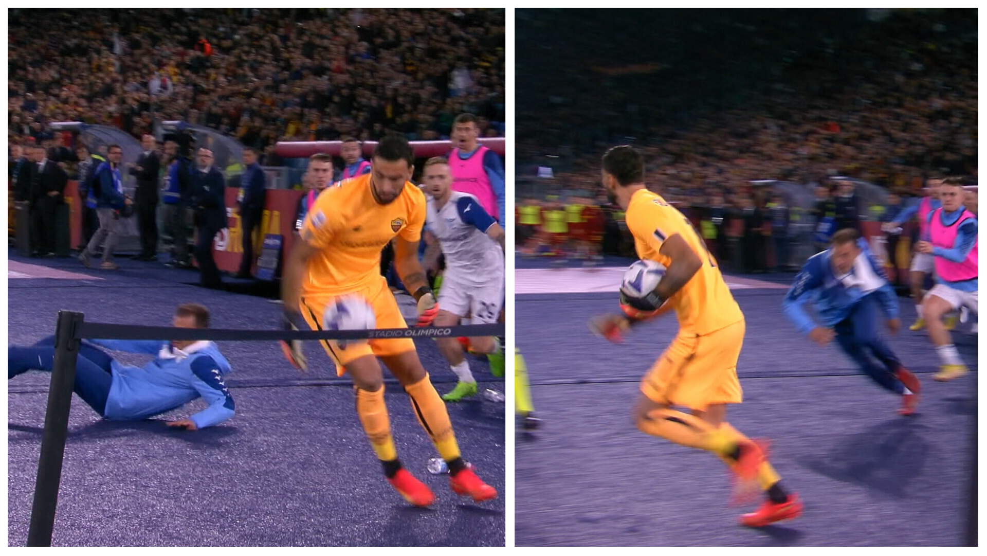Ștefan Radu, în centrul atenției la Roma - Lazio, deși nu a jucat! Rui Patricio l-a dărâmat la marginea terenului