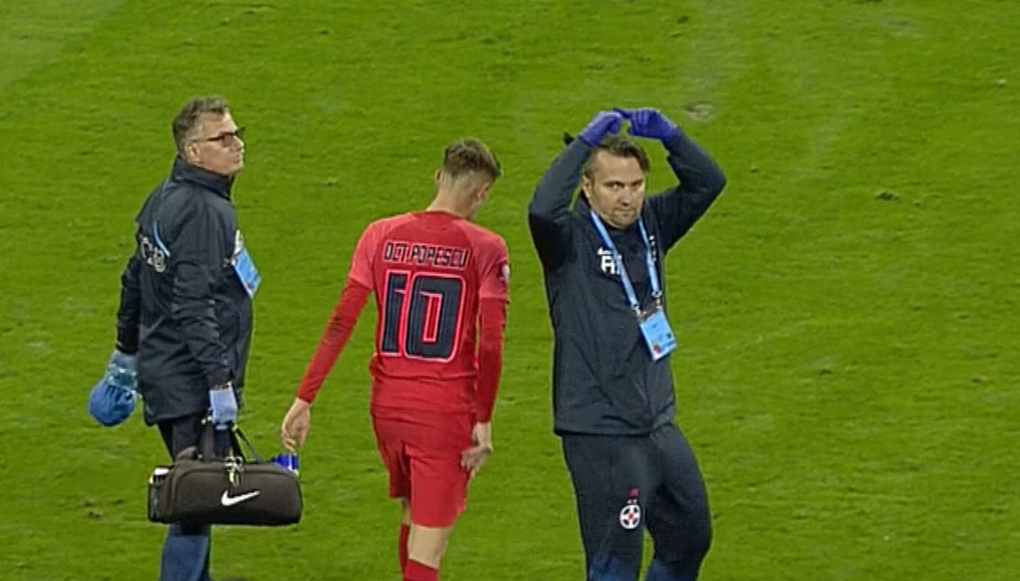 Accidentarea stupidă a lui Octavian Popescu din meciul FCSB - Rapid: ”Au fost dureri”