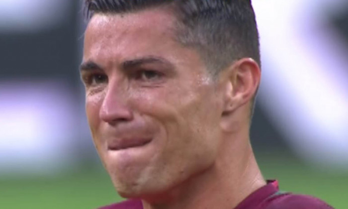 Cristiano Ronaldo breaks down in tears after getting injured during the Euro 2016 football final
