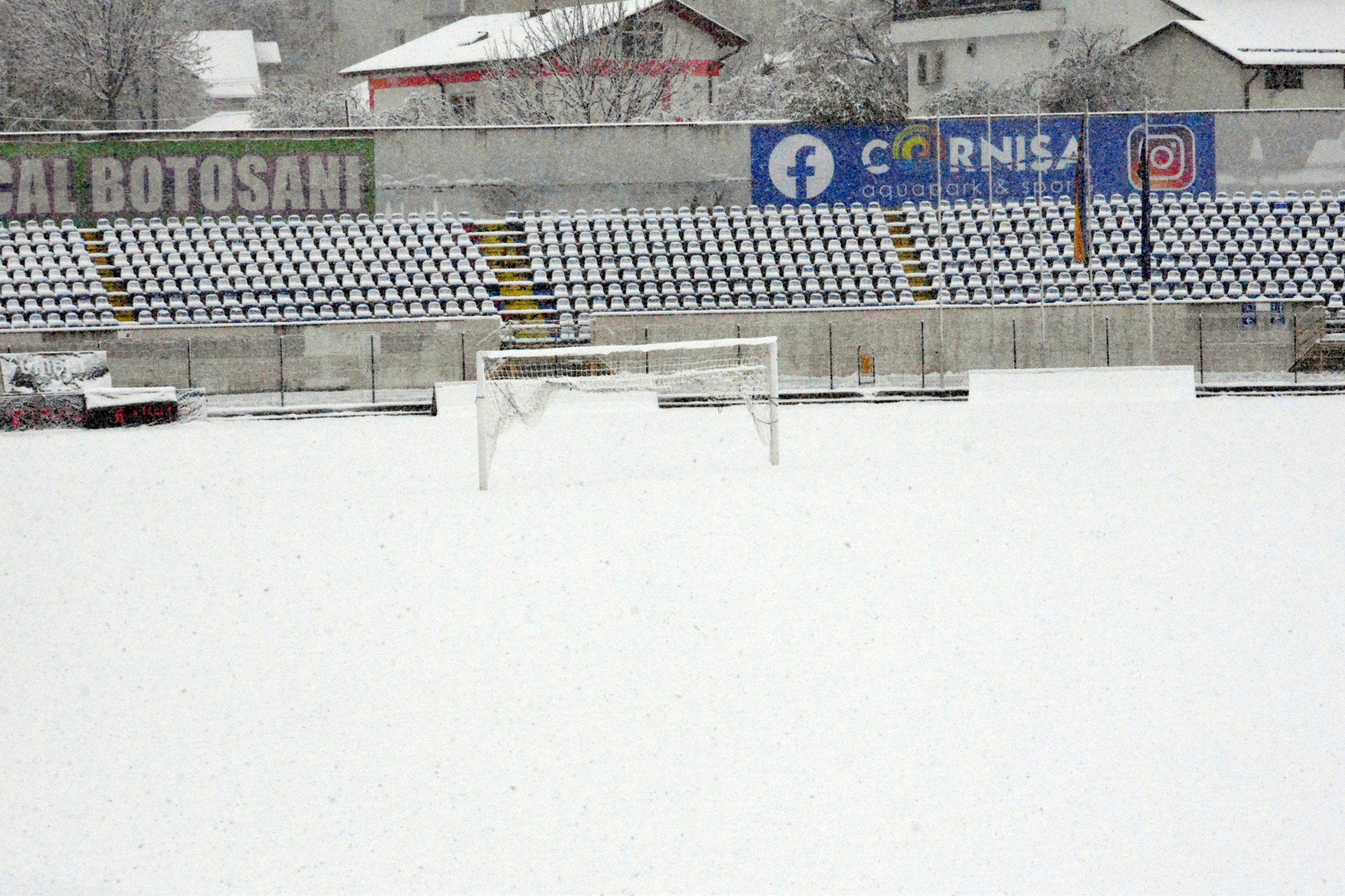 Totul e alb la Botoșani cu o săptămână și jumătate înainte de meciul cu FCSB