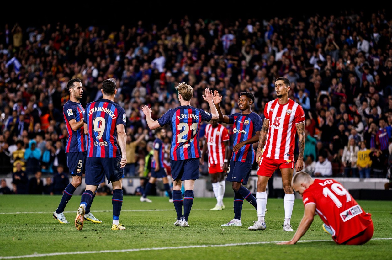 Barcelona - Almeria 3-2. Catalanii, victorie chinuită cu ”lanterna roșie” din La Liga