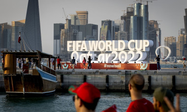 World Cup Decorations Begin to Go Up, Doha, Qatar - 14 Nov 2022