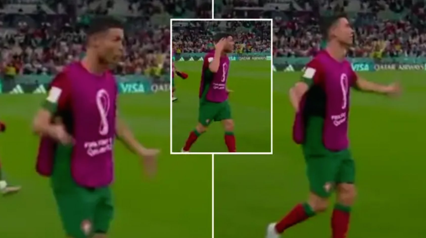 Imaginile care nu s-au văzut la TV. Ce a făcut Cristiano Ronaldo, după ce golul i-a fost atribuit lui Bruno Fernandes