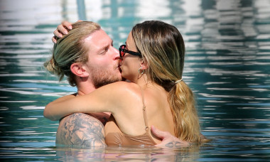 EXCLUSIVE: Loris Karius and new girlfriend Diletta Leotta kiss and shows some serious pda by the pool in Miami.