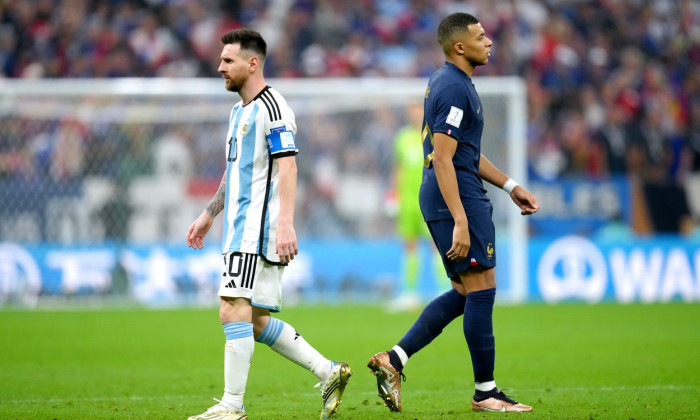 Lionel Messi and Kylian Mbappe file photo