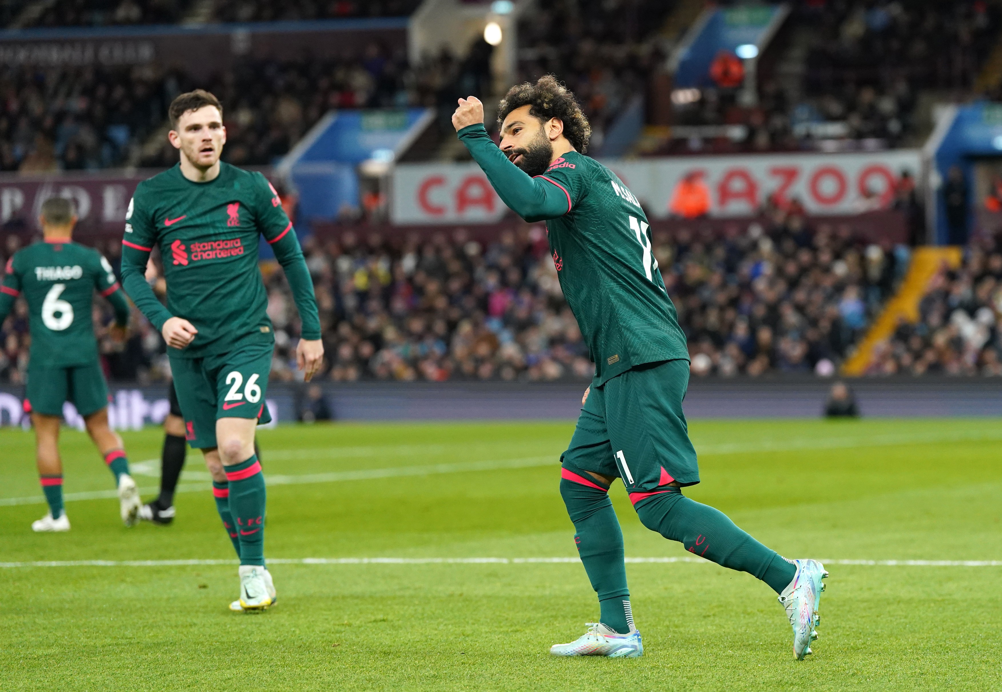 Pe urmele lui Steven Gerrard! Borna atinsă de Mohamed Salah în meciul cu Aston Villa