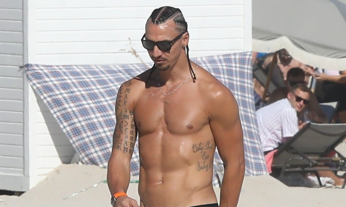 AC Milan star Zlatan Ibrahimovic soaks up the Miami sun!