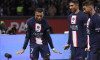 Kylian Mbappe of PSG celebrates his winning goal on a penalty kick at the last minute with Achraf Hakimi, Sergio Ramos during the French championship Ligue 1 football match between Paris Saint-Germain (PSG) and RC Strasbourg Alsace (RCSA) on December 28,