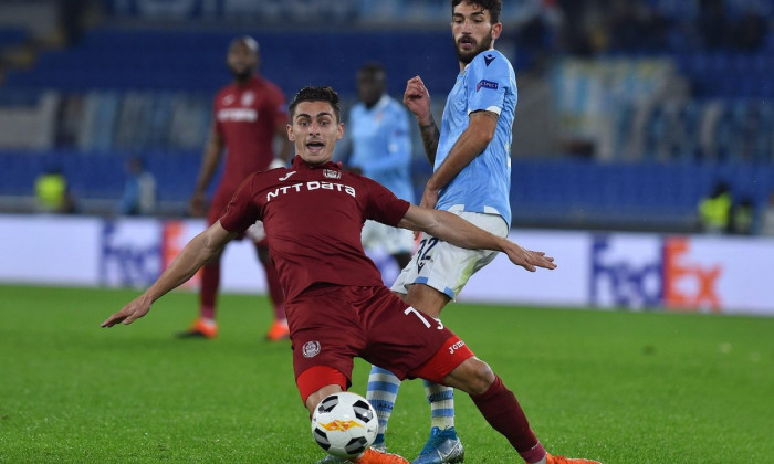 Rome, Italy. 29th Nov, 2019. Football Europa League Lazio-CFR Cluj, Olimpic Stadium.Rome (Italy), November 28th, 2019 Ionut Peteleu and Danilo Cataldi Credit: Independent Photo Agency/Alamy Live News