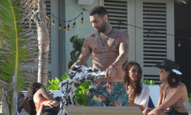 EXCLUSIVE: Jermaine Pennant relaxing on a sun bed on Tulum beach