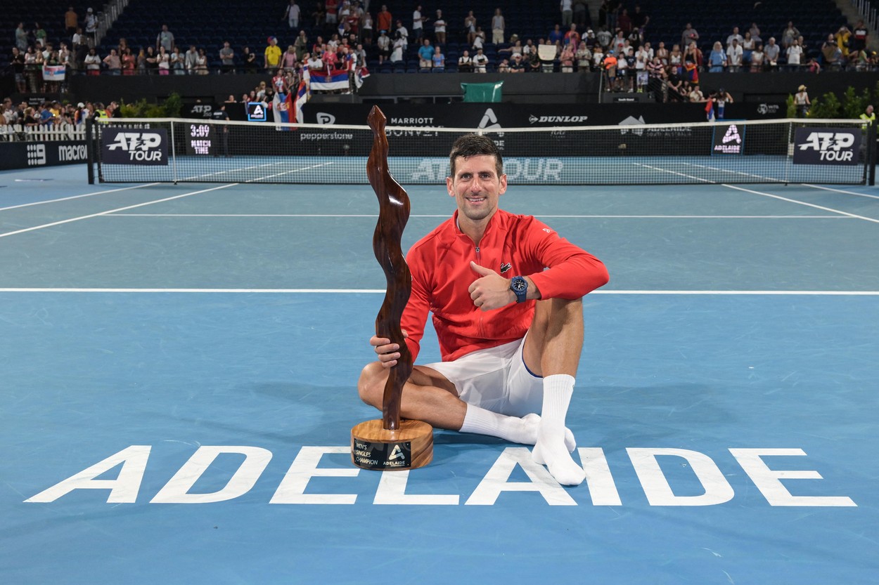 Novak Djokovic, în formă maximă înainte de Australian Open. Triumf la Adelaide, după ce a salvat o minge de meci