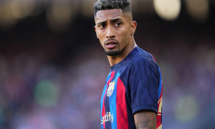 Barcelona, Spain. 31st Dec, 2022. Raphael Dias Belloli Raphinha of FC Barcelona during the La Liga match between FC Barcelona and RCD Espanyol played at Spotify Camp Nou Stadium on December 31, 2022 in Barcelona, Spain. (Photo by Sergio Ruiz / PRESSIN) Cr