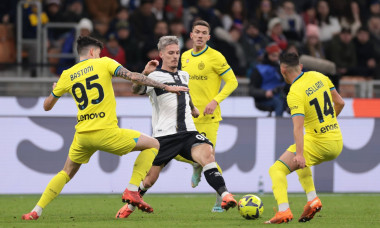 Milan, Italy, 10th January 2023. Robin Gosens of FC Internazionale looks on as Dennis Man of Parma Calcio pokes the ball