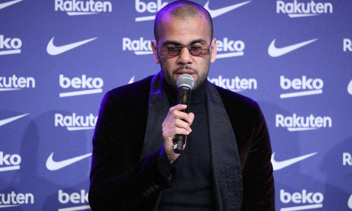 Presentation of Dani Alves as new player of FC Barcelona
