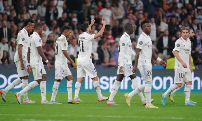 Madrid, Spain. 02nd Nov, 2022. Marco Asensio of Real Madrid celebrates his goal during the UEFA Champions League match between Real Madrid v Celtic FC, Group F, played at Santiago Bernabeu Stadum on Nov 2, 2022 in Madrid, Spain. (Photo by Magma/PRESSIN) C