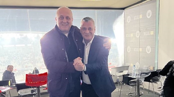 Ioan Varga, alături de Dan Șucu. Cum au fost surprinși cei doi patroni din Liga 1, pe Cluj Arena