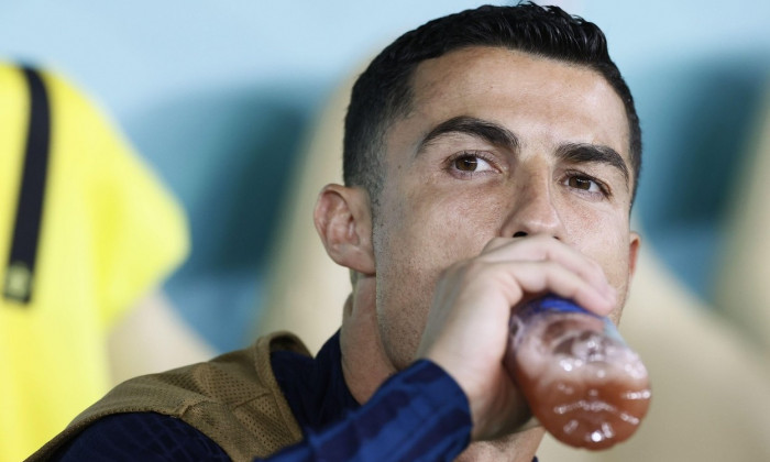 DOHA - Qatar, 10/12/2022,DOHA - Cristiano Ronaldo of Portugal during the FIFA World Cup Qatar 2022 quarterfinal match between Morocco and Portugal at Al Thumama Stadium on December 10, 2022 in Doha, Qatar. ANP KOEN VAN WEEL Credit: ANP/Alamy Live News