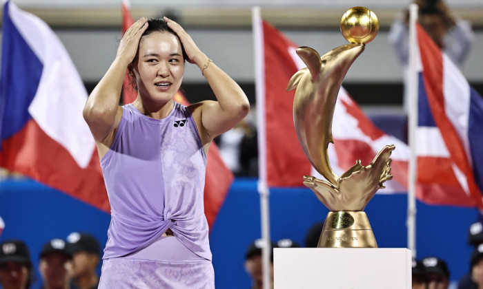 Zhu Lin, CHN, after singles final of 2023 Thailand Open in Hua Hin, 05/02/2023; - *** Zhu Lin, CHN, after singles final