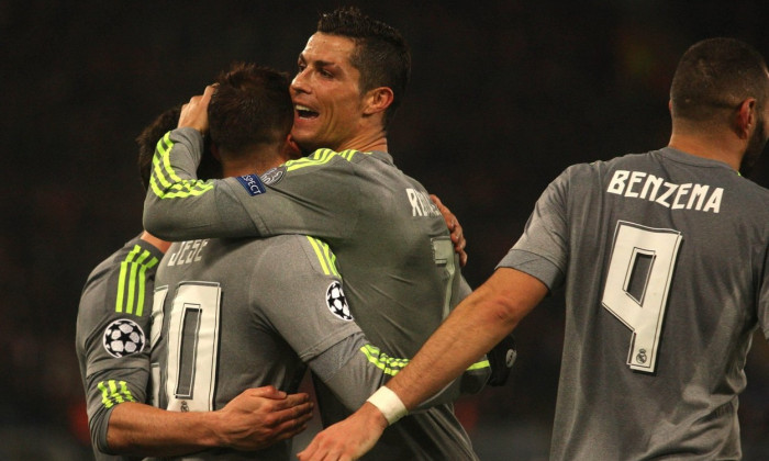 Rome, Italy. 17th February, 2016. Jesè score the winning goal and celebrates with his teammates in fotball match of Uefa Champions League 2015/2016 last-16 between A.s. Roma vs Real Madrid at the Olimpic Stadium on Februry 17, 2016 in Rome. © marco i