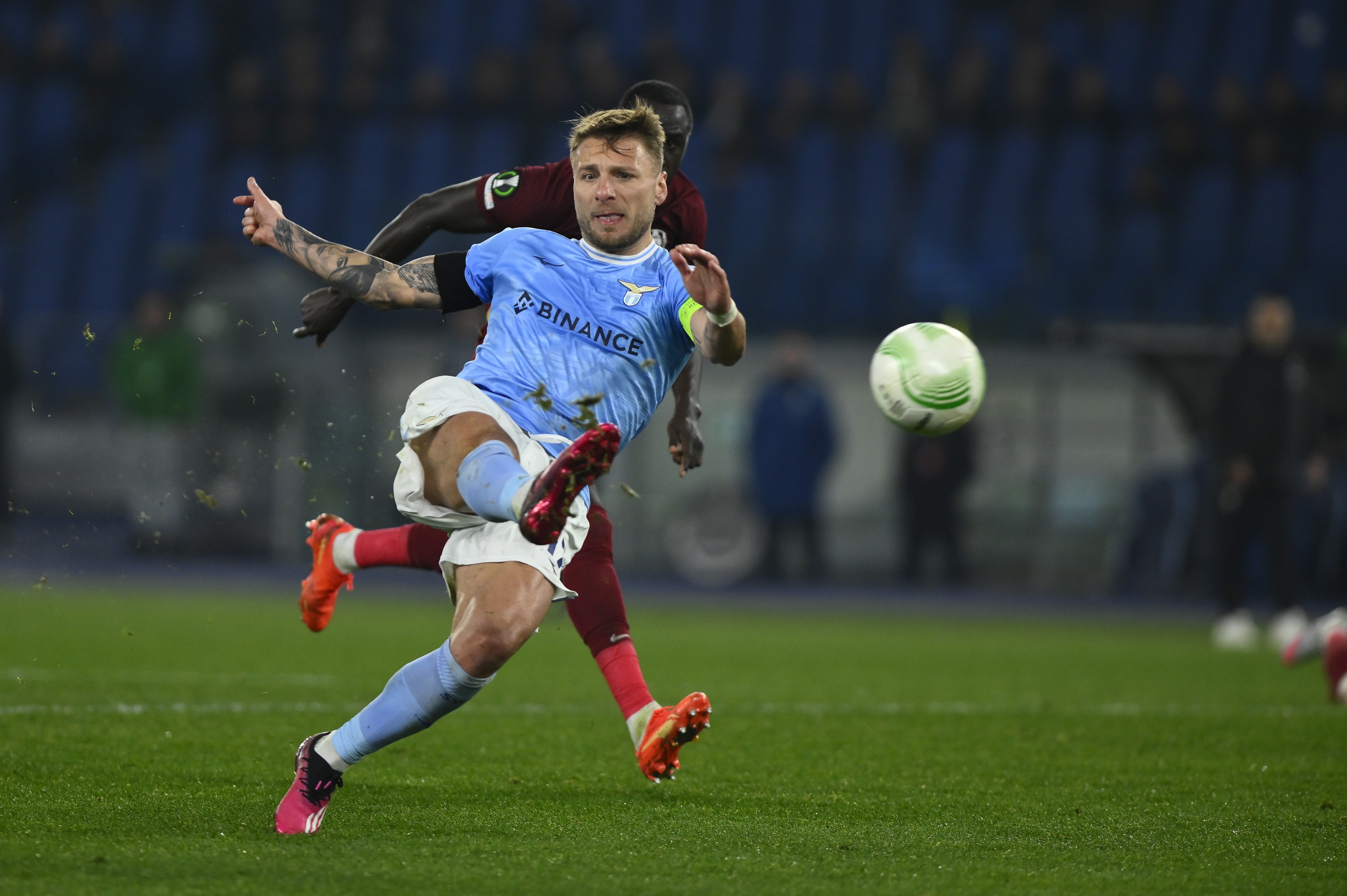 Lazio - CFR Cluj 1-0, în play-off-ul Conference League. Italienii, în 10 oameni, au marcat la ultima fază a primei reprize