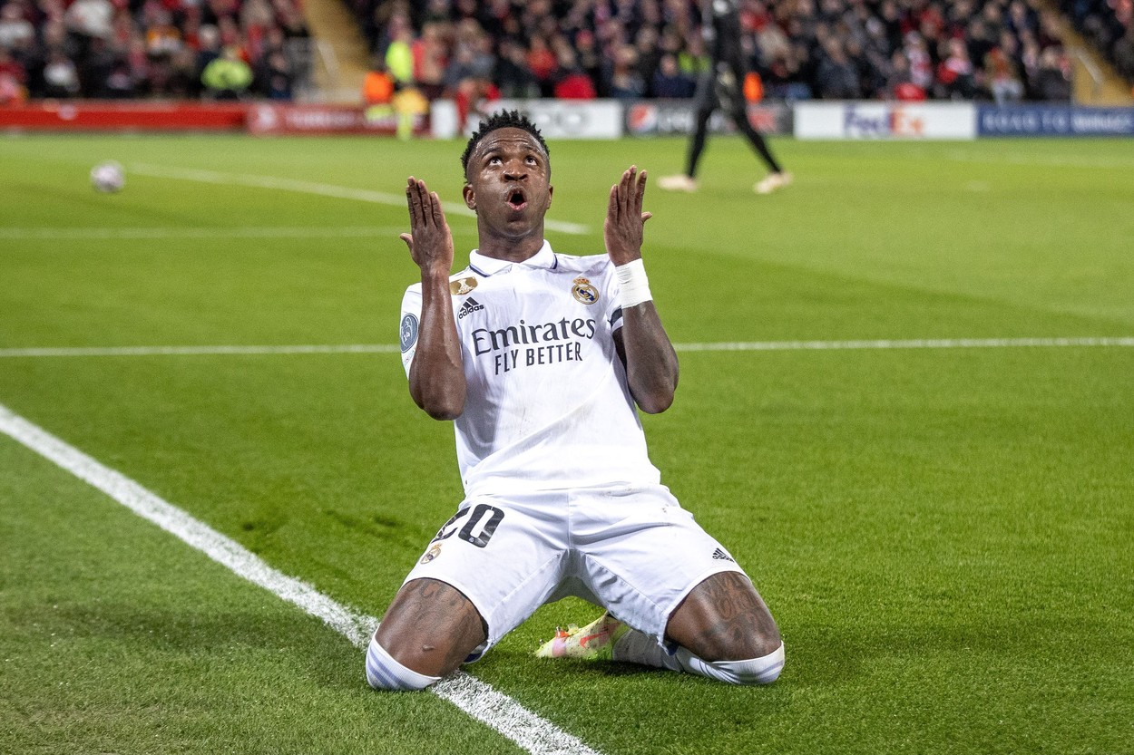 Vinicius Jr, ”spaima” lui Liverpool! Borna atinsă de brazilian la meciul de pe Anfield din Champions League