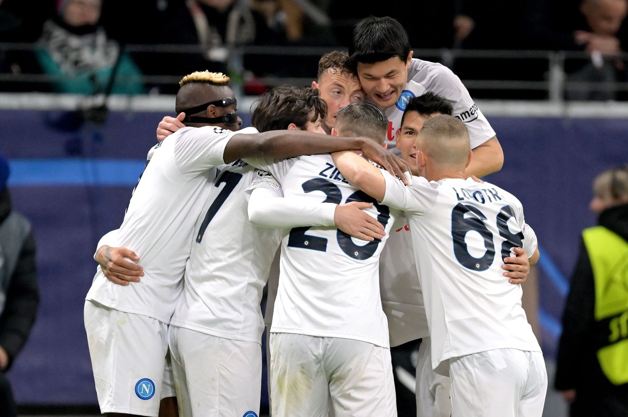 Eintracht Frankfurt - Napoli 0-2. Italienii, la un pas de ”sferturile” Champions League