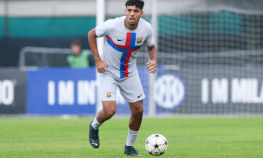 Milan, Italy. 04th Oct, 2022. Chadi Riad of FC Barcelona during the UEFA Youth League match between FC Internazionale U-19 and FC Barcelona U-19 at Stadio Ernesto Breda, Milan, Italy on 4 October 2022. Credit: Giuseppe Maffia/Alamy Live News