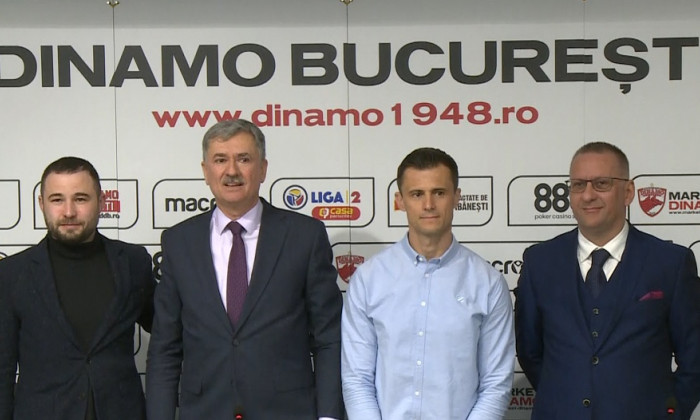 Dinamo are o nouă conducere. Vlad Iacob, Eugen Voicu, Andrei Nicvolescu și Răzvan Zăvăleanu, martie 2023 / Foto: captură Digi Sport