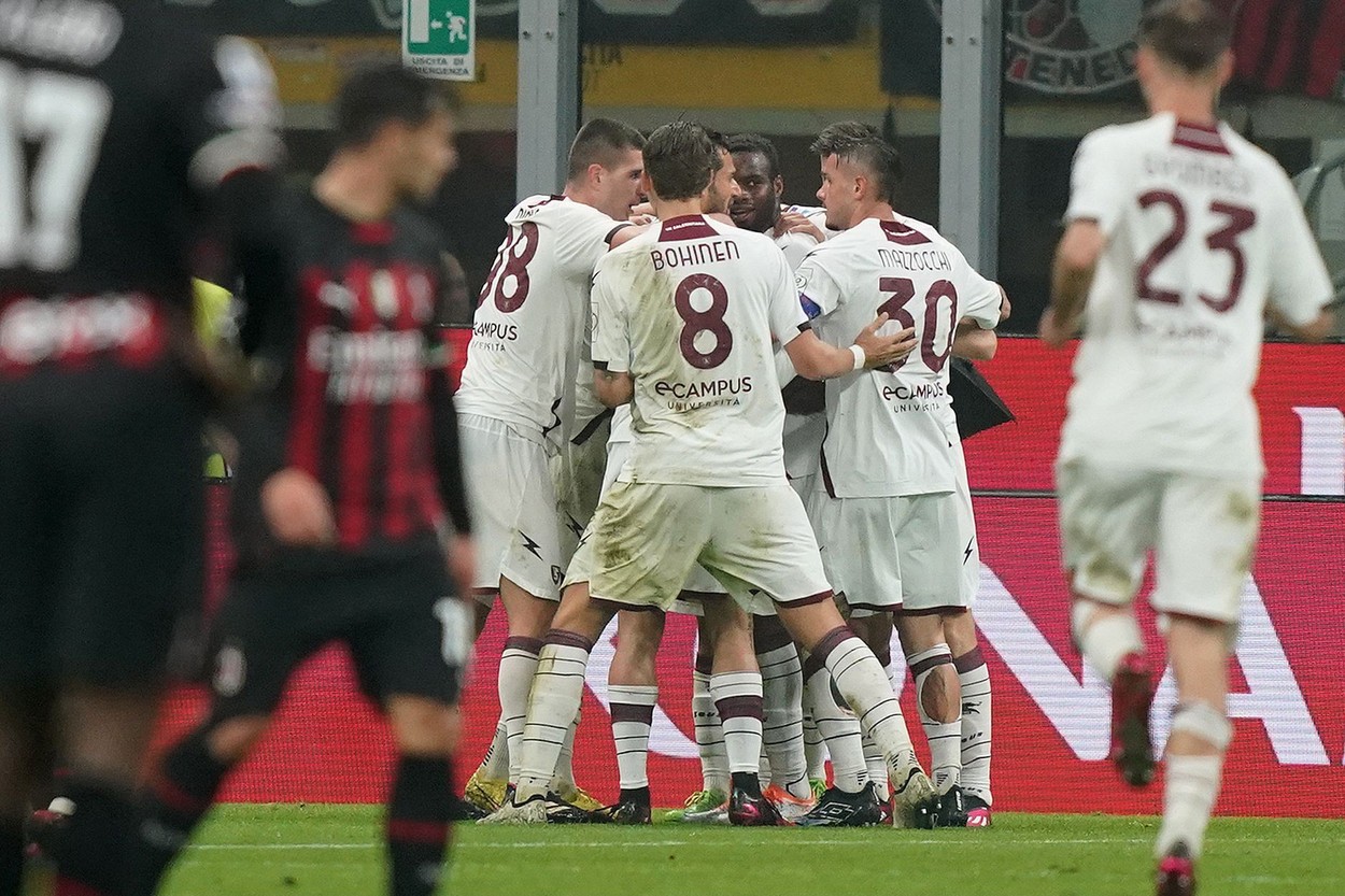 AC Milan - Salernitana 1-1. Puncte importante pierdute de Rossoneri. Tătărușanu, doar rezervă, Daniliuc, integralist