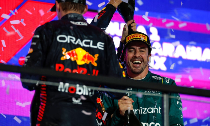 1 Max Verstappen (NLD, Oracle Red Bull Racing), 11 Sergio Perez (MEX, Oracle Red Bull Racing), 14 Fernando Alonso (ESP,