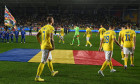 Fotbalistii romani la startul meciului de fotbal dintre Romania si Bosnia Hertegovina, contand pentru Liga Natiunilor,