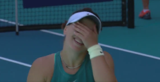 Nici ei nu i-a venit să creadă ce a făcut: Bianca Andreescu a oferit faza zilei la WTA Miami