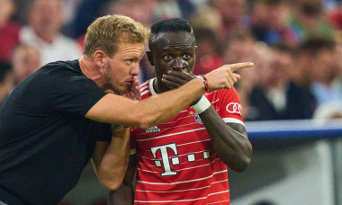 Munich, Germany. 13th Sep, 2022. Trainer Julian Nagelsmann (FCB), team manager, headcoach, coach, Sadio Mane (FCB 17) in the match FC BAYERN MUENCHEN - FC BARCELONA of football UEFA Champions League, group stage, group C, match day 2, in season 2022/2023