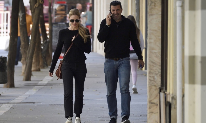 *EXCLUSIVE* Legendary Barcelona, Real Madrid and Portugal Footballer Luis Figo accompanied his wife, the Swedish fashion model Helen Svedin to a Horse Riding Competition out in Jerez, Spain.*PICTURES TAKEN ON 23/03/2023*