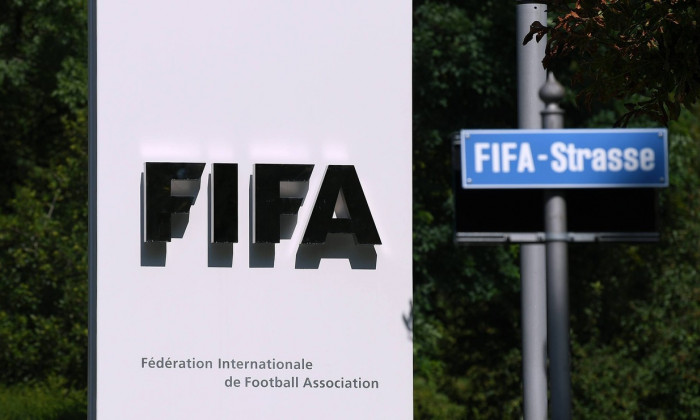 Fussball International 23 08 2017 FIFA Schild vor dem Home of FIFA in der FIFA Strasse in Zuerich Zu