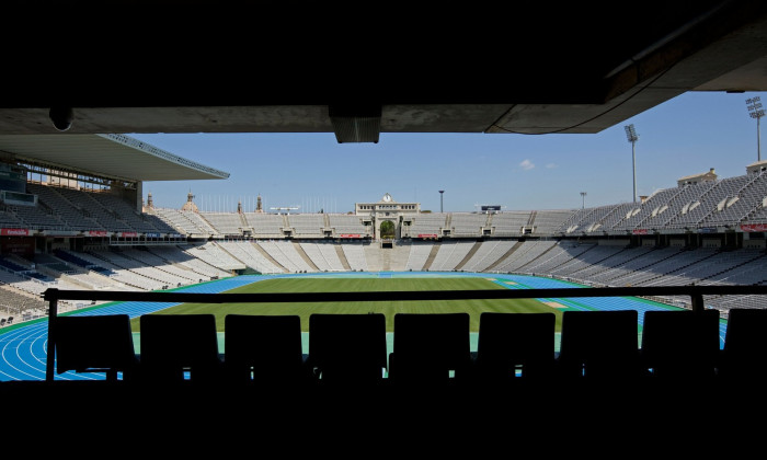 Interior of the Olympic Stadium, Barcelona, Spain
