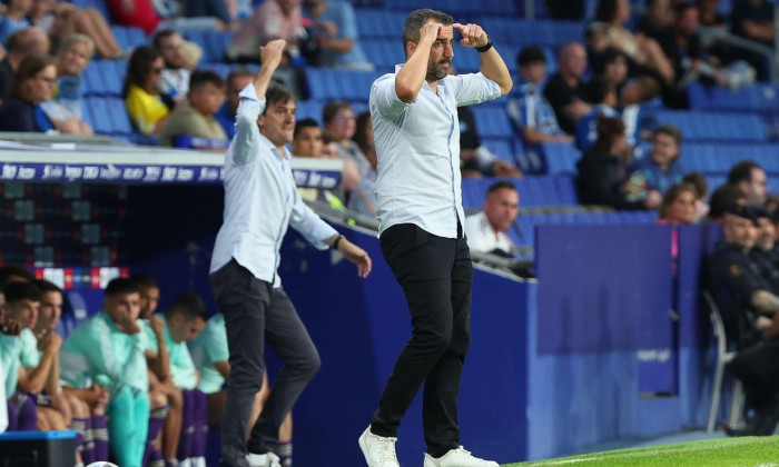 Diego Martinez of RCD Espanyol during the La Liga match between RCD Espanyol and Valladolid CF at RCDE Stadium in Barcelona, Spain.