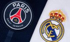 Close up of PSG &amp; Real Madrid Badge.