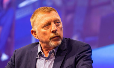 Rust, Germany. 23rd Mar, 2023. Boris Becker sits and speaks on stage at &quot;Cloudfest&quot; during a conversation with sports journalist Fraser Masefield (not pictured). Becker talks about his life during a &quot;fireside chat&quot; at the meeting of cloud and hosting indu