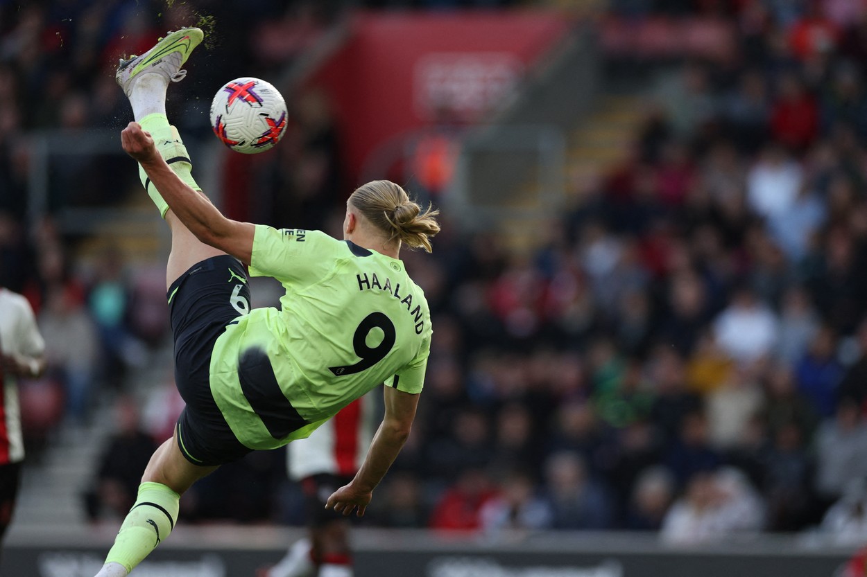 Erling Haaland, gol de autor pentru Manchester City! Atacantul norvegian a marcat din semi-foarfecă