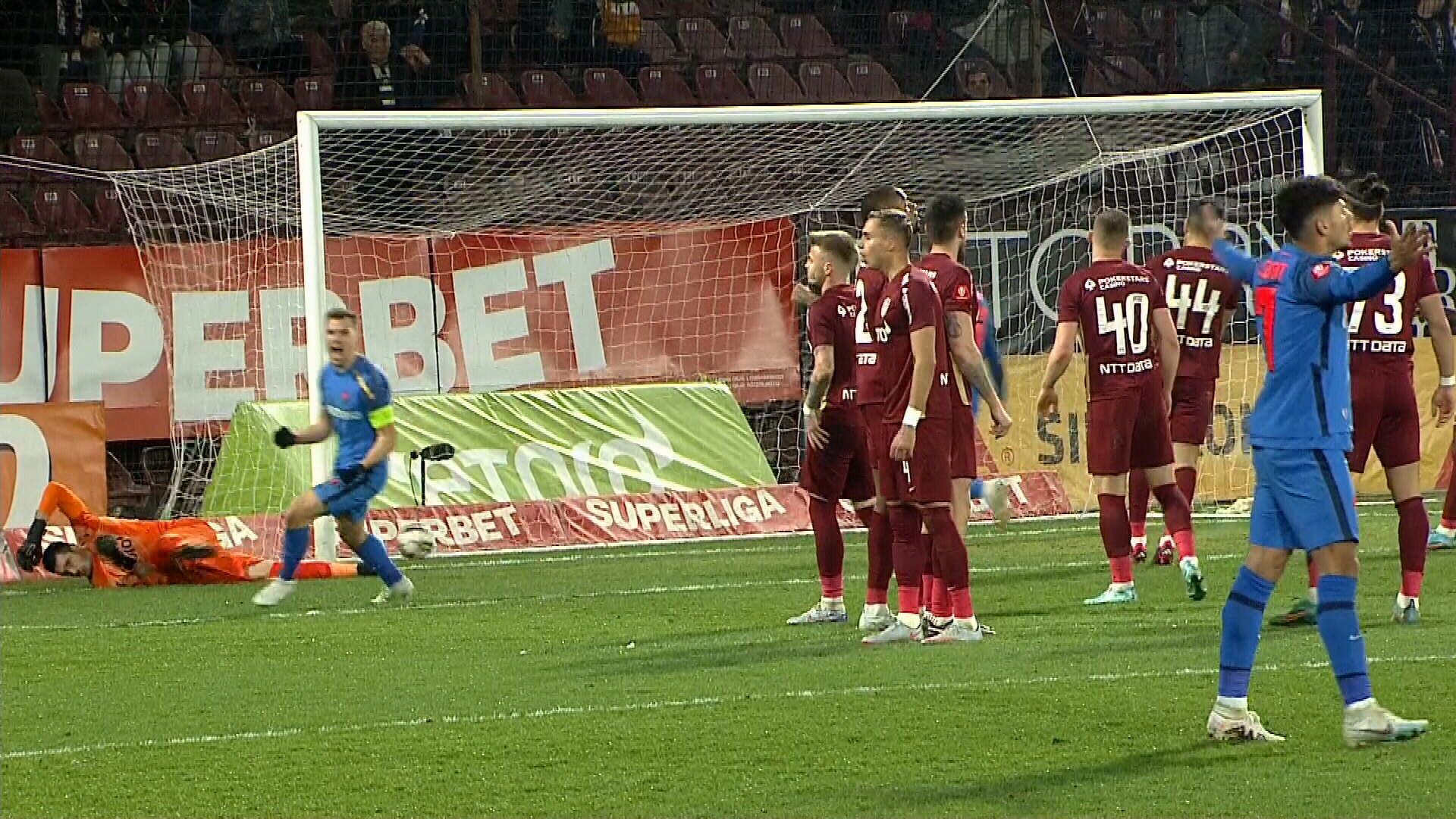 CFR Cluj - FCSB 1-1. Remiză pentru Farul! Roș-albaștrii au avut un gol anulat pe final