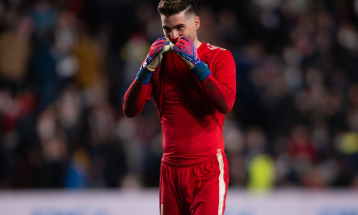 26th February 2022; Coliseum Alfonso Perez, Getafe, Madrid, Spain; La Liga Santander, Rayo Vallecano versus Real Madrid; Rayo Vallecano's French goalkeeper Luca Zidane