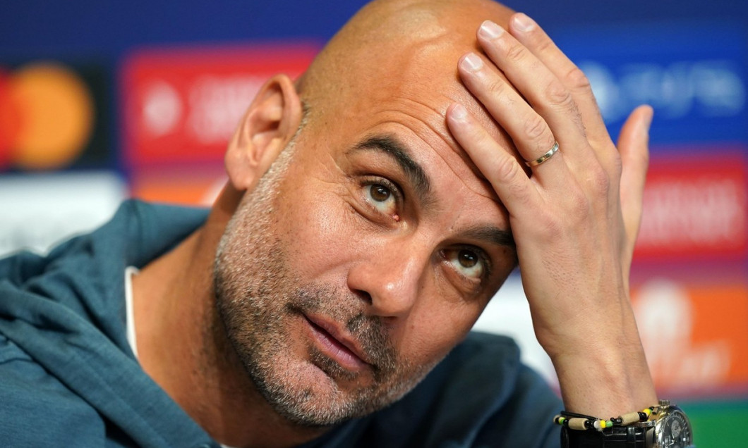 Manchester City manager Pep Guardiola during a press conference at the City Football Academy, Manchester. Picture date: Monday April 10, 2023.